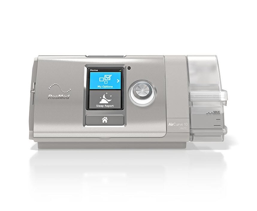 ResMed CPAP AirCurve™ 10 VAuto BiPAP Machine With HumidAir™ & ClimateLineAir™ Heated Tube , Light Gray