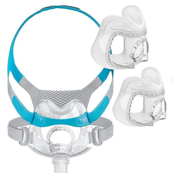 Fisher & Paykel Evora™ Full Face CPAP Mask , Fit Pack , Gray & Turquoise