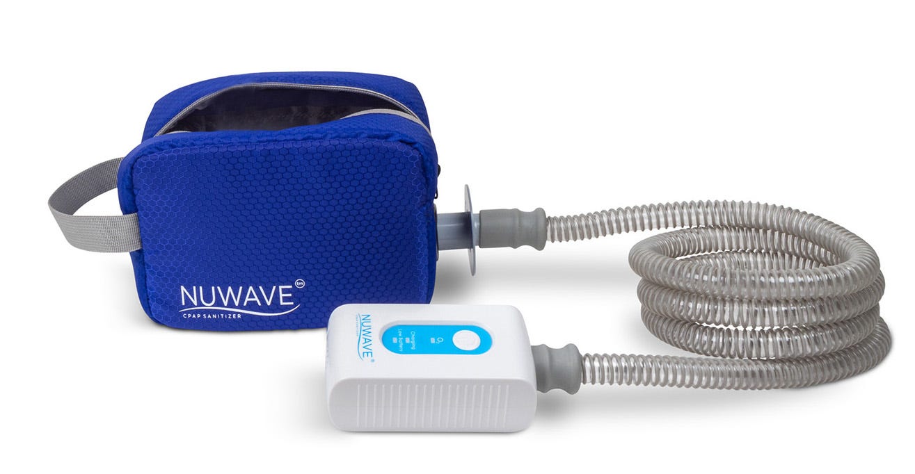 Spirit Medical NUWAVE® PORTABLE CPAP Sanitizer , Light Blue & White