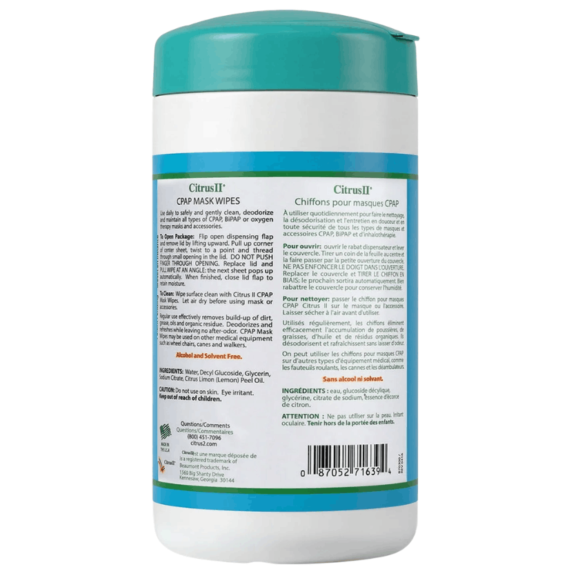 Citrus II CPAP Mask Wipes (62 Count)