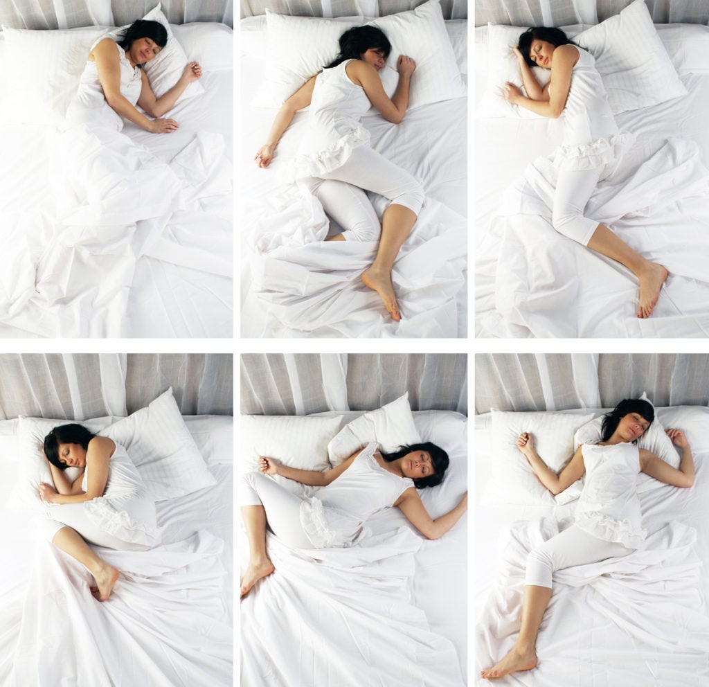 Woman Sleeping In Different Positions