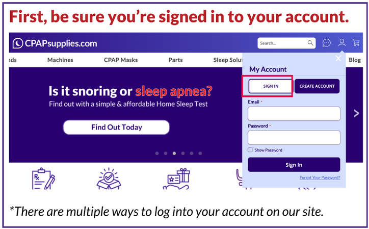 Redeeming Loyalty Rewards Points Step 1 | CPAPsupplies.com