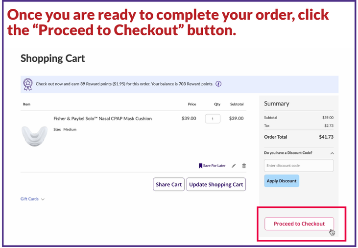 Redeeming Loyalty Rewards Points Step 1, Part 2 | CPAPsupplies.com