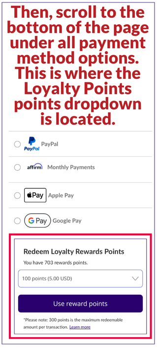 Redeeming Loyalty Rewards Points Step 3 | CPAPsupplies.com