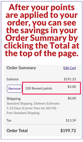 Redeeming Loyalty Rewards Points Step 8 | CPAPsupplies.com