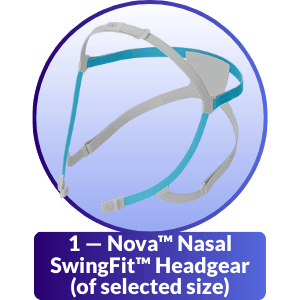 Fisher & Paykel Nova Nasal CPAP Mask SwingFit Headgear - What's Included
