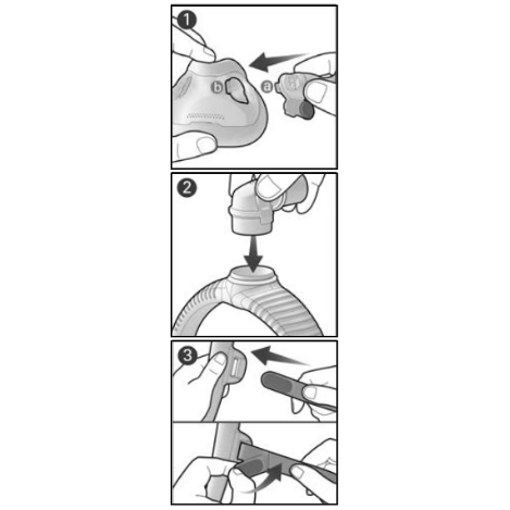 Resmed AirTouch F30i Full Face CPAP Mask Assembly Guide Diagram
