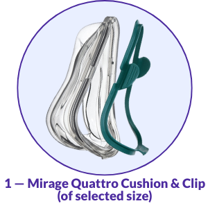 Resmed Mirage Quattro Full Face CPAP Mask Cushion & Clip