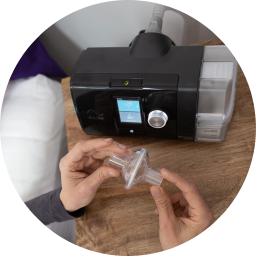 cpap machine filter in front of the resmed airsense 10 cpap machine