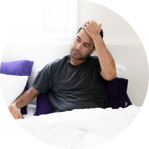 man with sleep apnea waking up with a headache