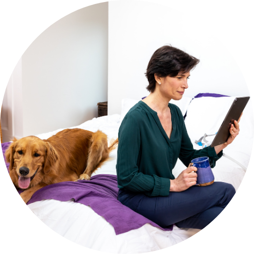 woman on a tablet researching cpap alternatives